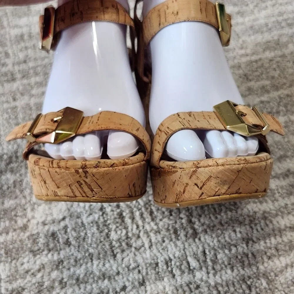 Stuart Weitzman Twofer platform wedge sandals cork size 8 - Picture 3 of 12